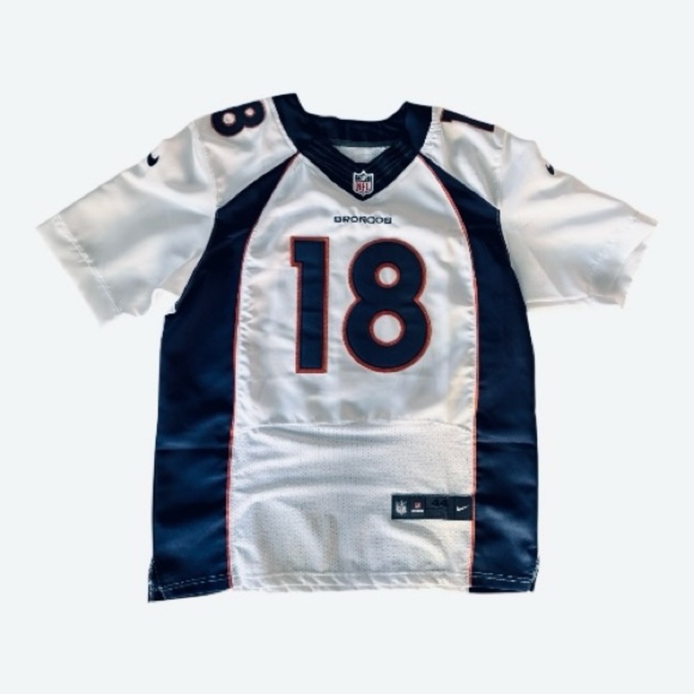 Men’s Size 44 White and Navy Blue, Nike NFL, Denver Broncos Jersey